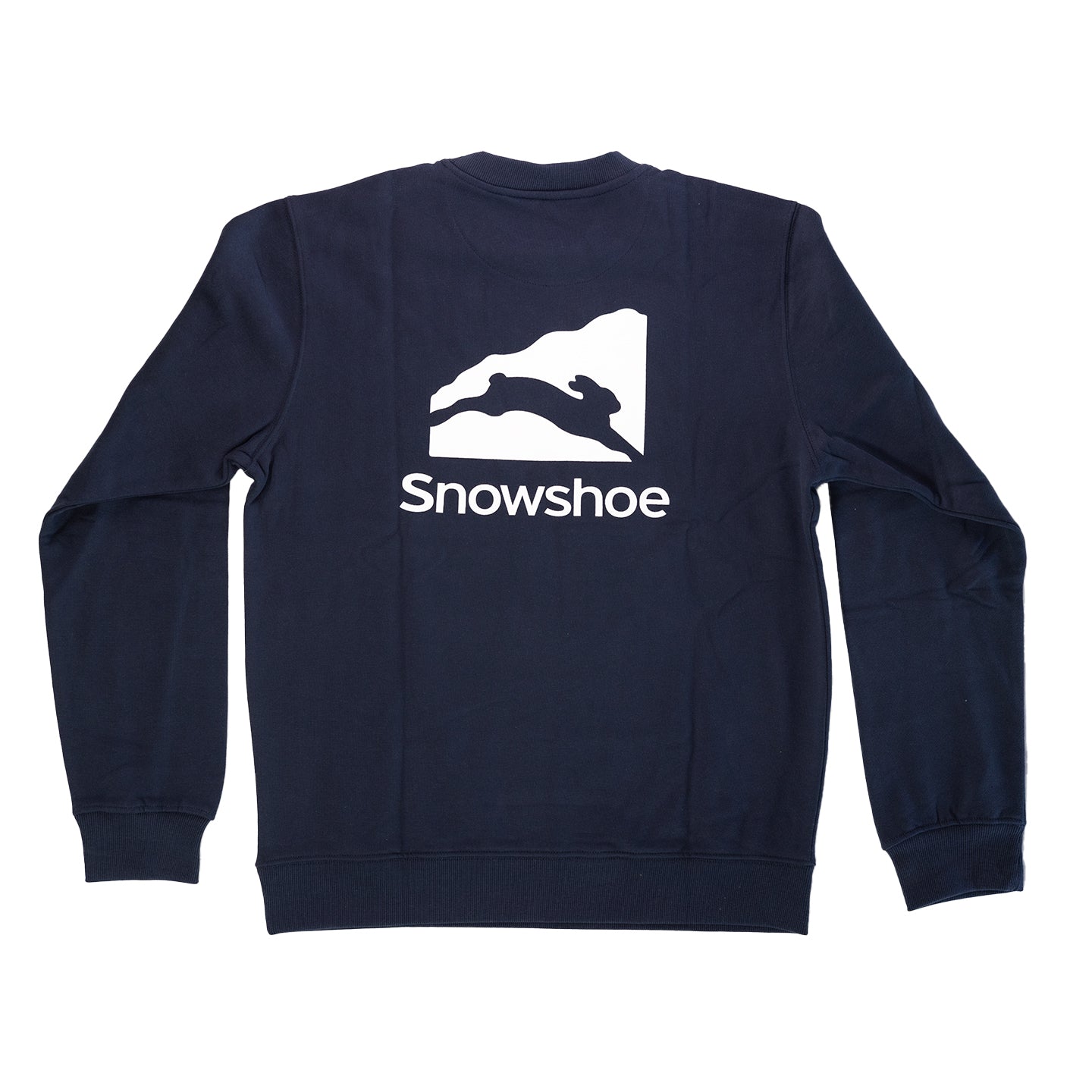 Snowshoe branded navy blue crew sweatshirt